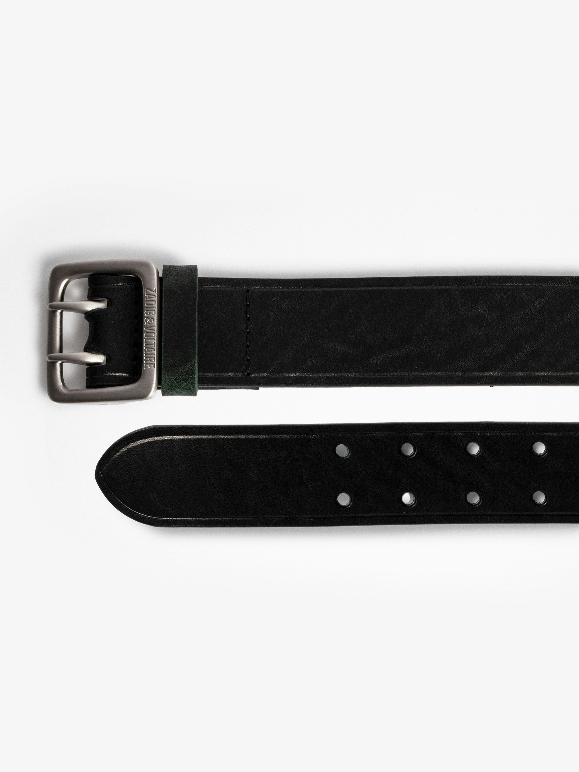 Buckley Belt - Leather belt with silver buckle.